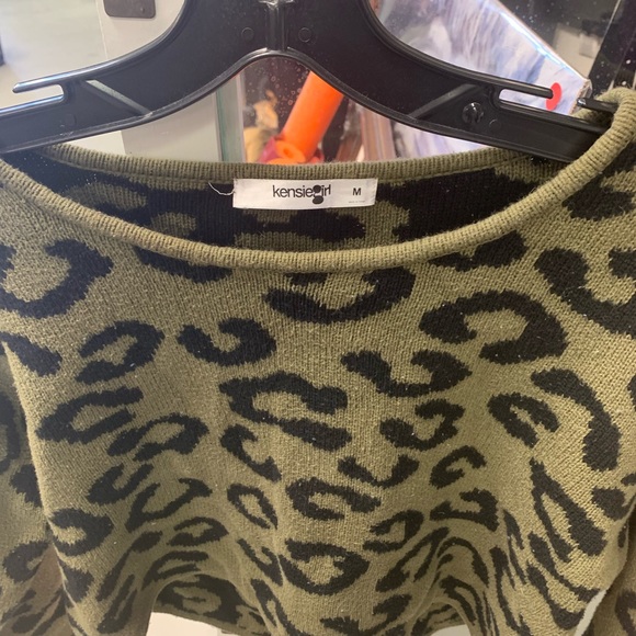 Crop sweater green and black - Picture 4 of 4